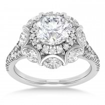 Diamond Accented Halo Engagement Ring Palladium (0.92ct)