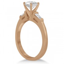 Three Stone Baguette Diamond Engagement Ring 14K Rose Gold (0.20ct)