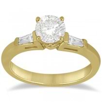 Three Stone Baguette Diamond Engagement Ring 14K Yellow Gold (0.20ct)