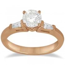 Three Stone Baguette Diamond Engagement Ring 18K Rose Gold (0.20ct)