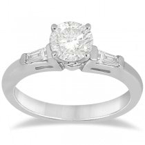 Three Stone Baguette Diamond Engagement Ring 18K White Gold (0.20ct)