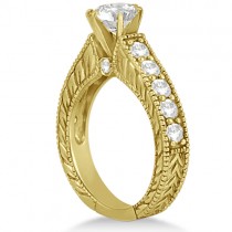 Vintage Diamond Accented Engagement Ring in 14k Yellow Gold (2.05ct)