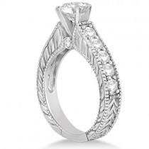 Vintage Diamond Accented Engagement Ring in Palladium (2.05ct)