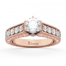 Vintage Diamond Engagement Ring Setting 18k Rose Gold (1.05ct)