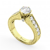 Vintage Diamond Engagement Ring Setting 18k Yellow Gold (1.05ct)