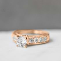 Antique Diamond Wedding & Engagement Ring Set 14k Rose Gold (3.15ct)