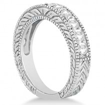 Antique Diamond Wedding & Engagement Ring Set Palladium (3.15ct)