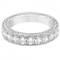 Antique Diamond Engagement Wedding Ring Band 18k White Gold (1.10ct)