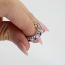 Antique Diamond & Amethyst Engagement Wedding Ring 18k White Gold (1.40ct)