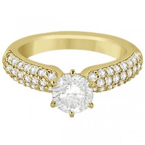 Half-Eternity 3 Row Diamond Engagement Ring 14k Yellow Gold (0.72ct)