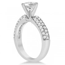 Half-Eternity 3 Row Diamond Engagement Ring Palladium (0.72ct)