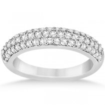 Three Row Half-Eternity Diamond Bridal Set in 14k White Gold (1.59ct)