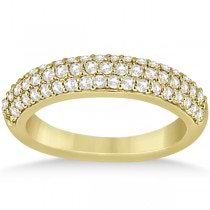 Three Row Half-Eternity Diamond Bridal Set in 14k Yellow Gold (1.59ct)