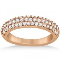 Three Row Half-Eternity Diamond Bridal Set in 18k Rose Gold (1.59ct)