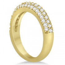 Three Row Half-Eternity Diamond Bridal Set in 18k Yellow Gold (1.59ct)