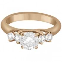Five Stone Diamond Engagement Ring For Women 14k Rose Gold (0.40ct)