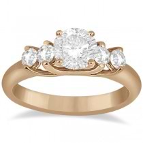 Five Stone Diamond Engagement Ring For Women 18k Rose Gold (0.40ct)