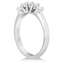 Five Stone Diamond Bridal Set Ring and Band in 14k White Gold (0.90ct)