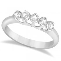 Five Stone Diamond Wedding Band For Women Platinum (0.50ct)