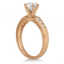 Channel Set Diamond Engagement Ring Setting 14k Rose Gold (0.15ct)
