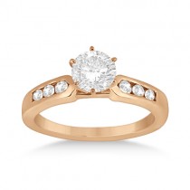 Channel Set Diamond Engagement Ring Setting 18k Rose Gold (0.15ct)