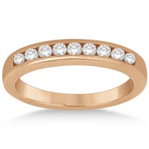 Channel Diamond Engagement Ring & Wedding Band 14k Rose Gold (0.35ct)