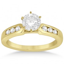 Channel Diamond Engagement Ring & Wedding Band 14k Yellow Gold (0.35ct)