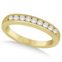 Channel Diamond Engagement Ring & Wedding Band 14k Yellow Gold (0.35ct)