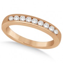Channel Diamond Engagement Ring & Wedding Band 18k Rose Gold (0.35ct)