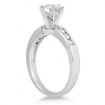 Channel Diamond Engagement Ring & Wedding Band 18k White Gold (0.35ct)