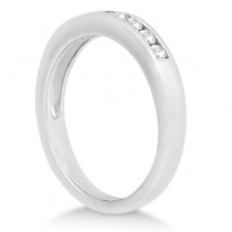 Channel Set Diamond  Wedding Ring Band 18k White Gold (0.20ct)