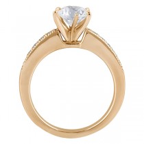 Milgrain Pave-Set Diamond Engagement Ring in 14k Rose Gold (0.24 ctw)
