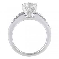 Milgrain Pave-Set Diamond Engagement Ring in Palladium (0.24 ctw)
