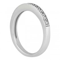 Milgrain Pave-Set Diamond Engagement Ring & Matching Band in 14k White Gold