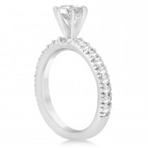 Diamond Accented Engagement Ring Setting 14k White Gold (0.54ct)