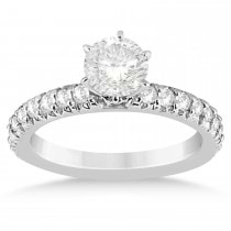 Diamond Accented Engagement Ring Setting 18k White Gold 0.54ct