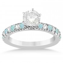 Aquamarine & Diamond Engagement Ring Setting 18k White Gold 0.54ct