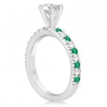 Emerald & Diamond Engagement Ring Setting Palladium 0.54ct