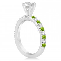 Peridot & Diamond Engagement Ring Setting Platinum 0.54ct