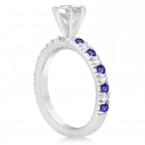 Tanzanite & Diamond Engagement Ring Setting Platinum 0.54ct