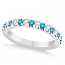 Blue Diamond & Diamond Bridal Set Setting 14k White Gold 1.14ct