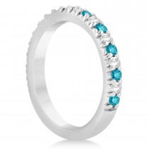 Blue Diamond & Diamond Bridal Set Setting 18k White Gold 1.14ct