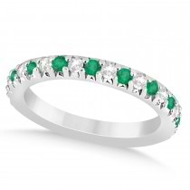 Emerald & Diamond Bridal Set Setting 18k White Gold 1.14ct