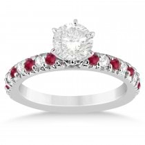 Ruby & Diamond Bridal Set Setting Platinum 1.14ct