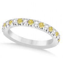 Yellow Diamond & Diamond Bridal Set Setting 14k White Gold 1.14ct