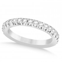 Diamond Accented Wedding Band 18k White Gold 0.60ct