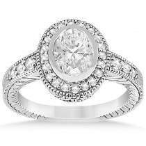 Vintage Style Engagement Ring Setting w/ Diamonds Platinum 0.36ct