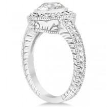 Vintage Diamond Engagement Ring & Band 14k W. Gold Bridal Set 0.64ct