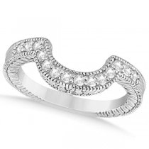 Vintage Diamond Engagement Ring & Band 18k W. Gold Bridal Set 0.64ct