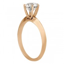 Knife Edge Six-Prong Solitaire Engagement Ring Setting 14k Rose Gold
